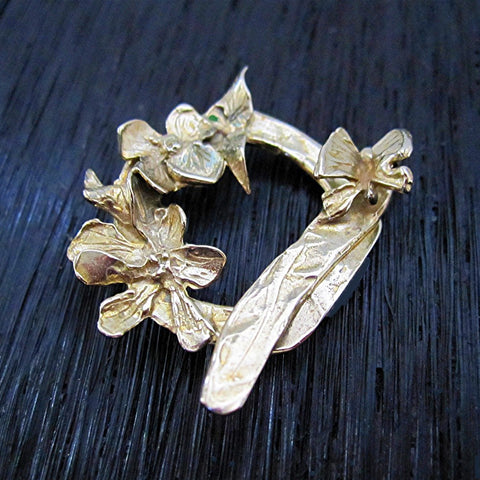 Bronze Artisan Dogwood Flower Toggle Clasp