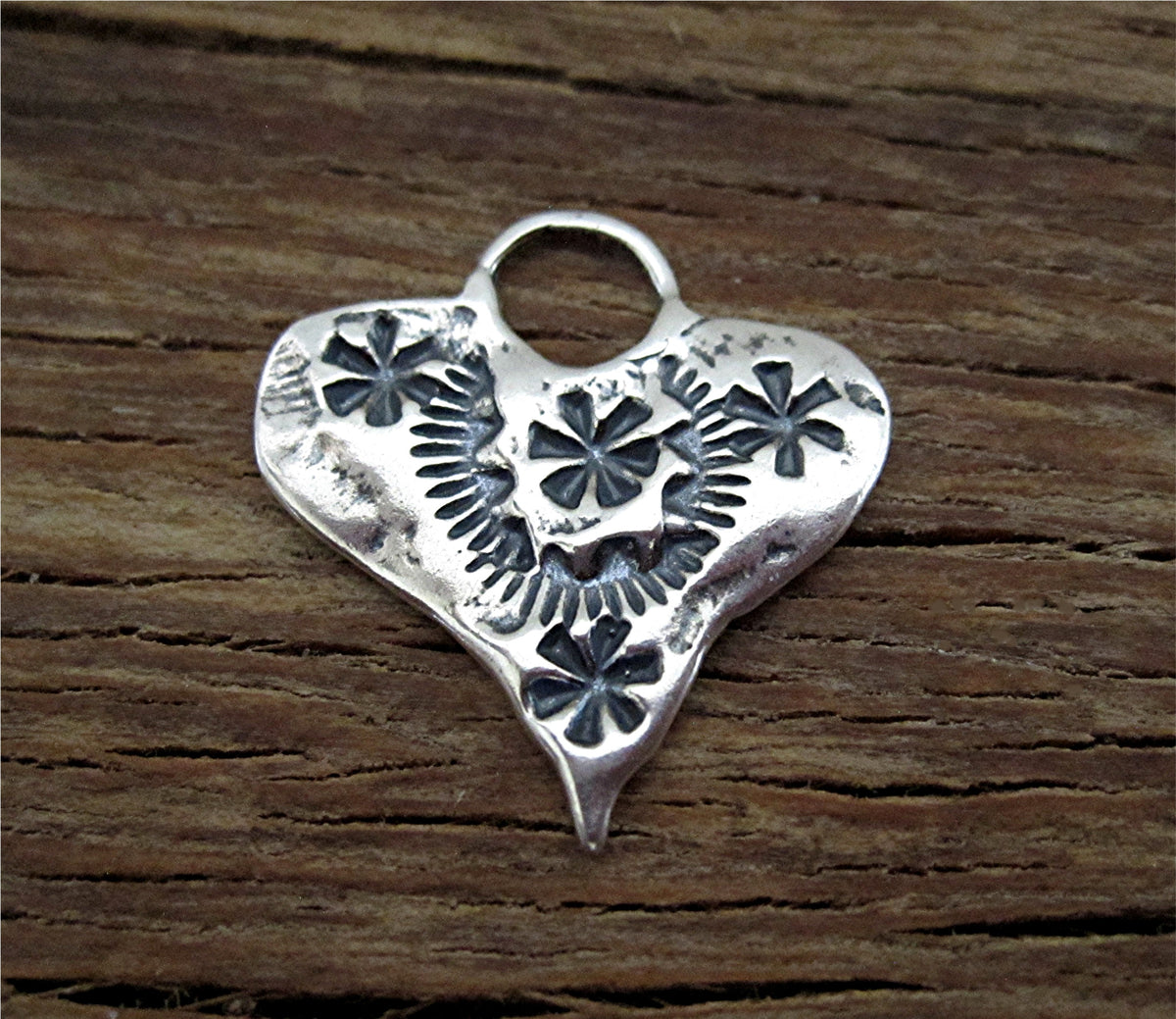 Small Sterling Silver Rustic Artisan Flower Charms (set of 2) – VDI Jewelry  Findings