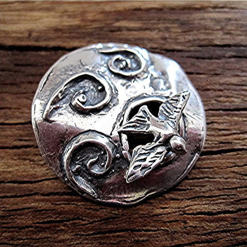 Sterling Silver Artisan Hummingbird Clasp