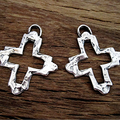 Sterling Silver Artisan Cross Charms and Pendants