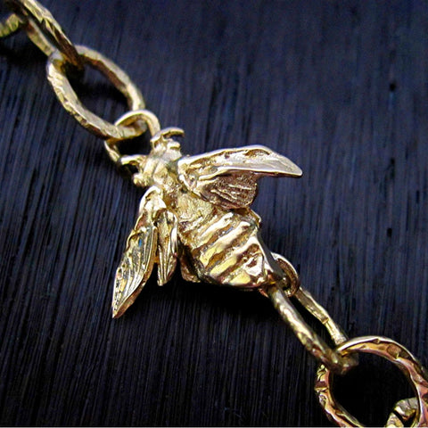 Gold Bronze Artisan Bee Jewelry Link and Connector