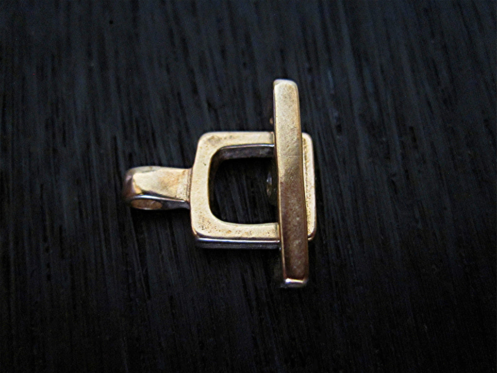 Artisan Gold Bronze Square Toggle Clasp (one)