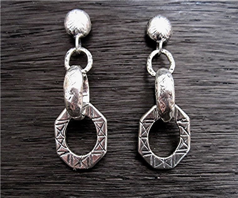 Sterling Silver Artisan Dangle Earrings