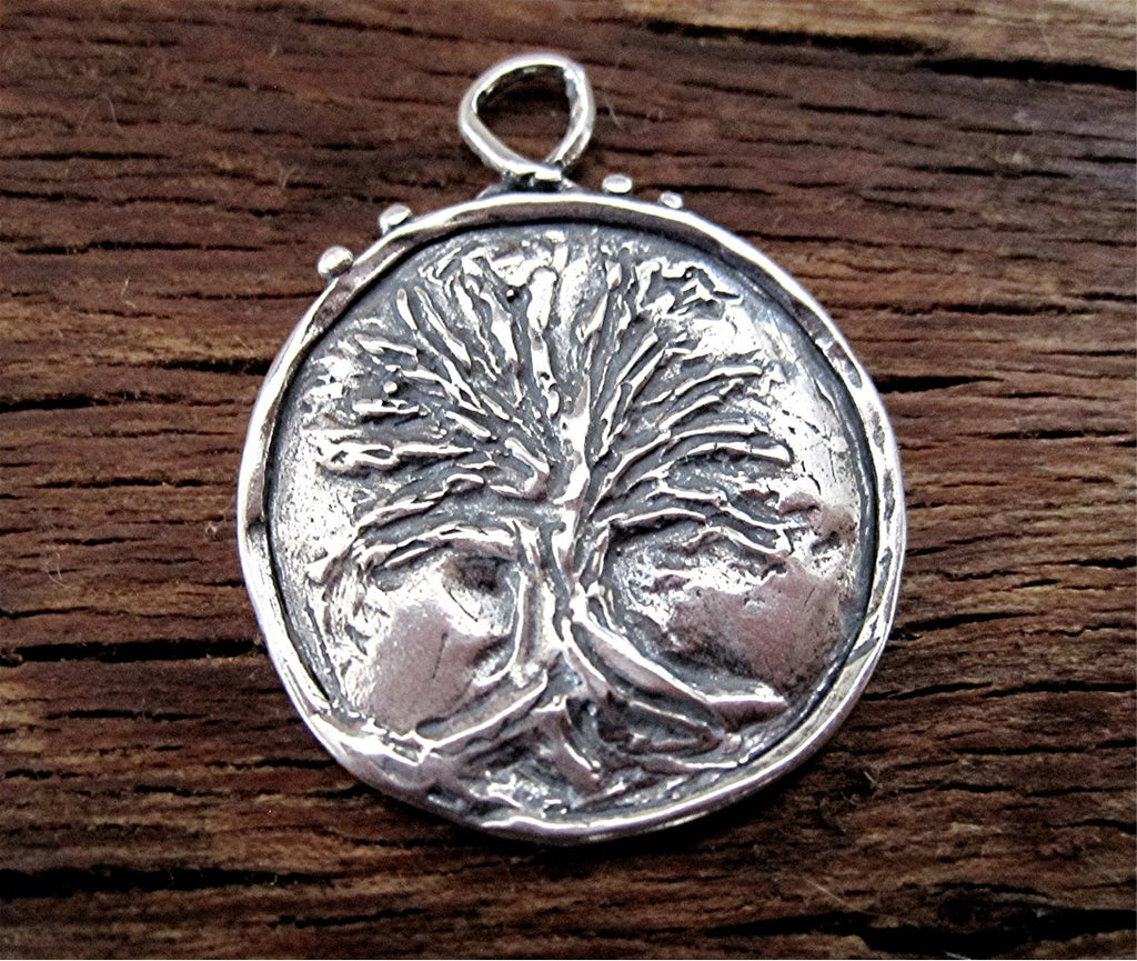 Sterling Silver Handmade Artisan Tree of Life Pendant and Charm