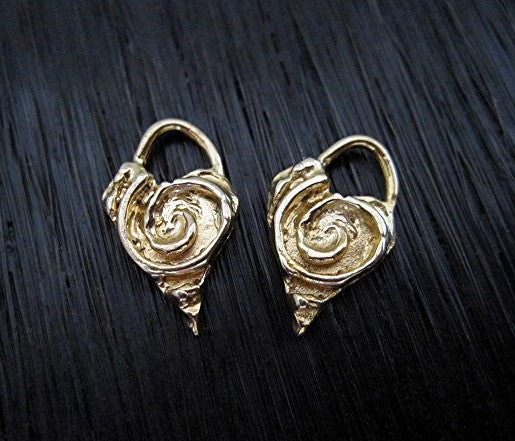 Artisan Spiral Heart Charm and Pendant in Gold Bronze (one charm)