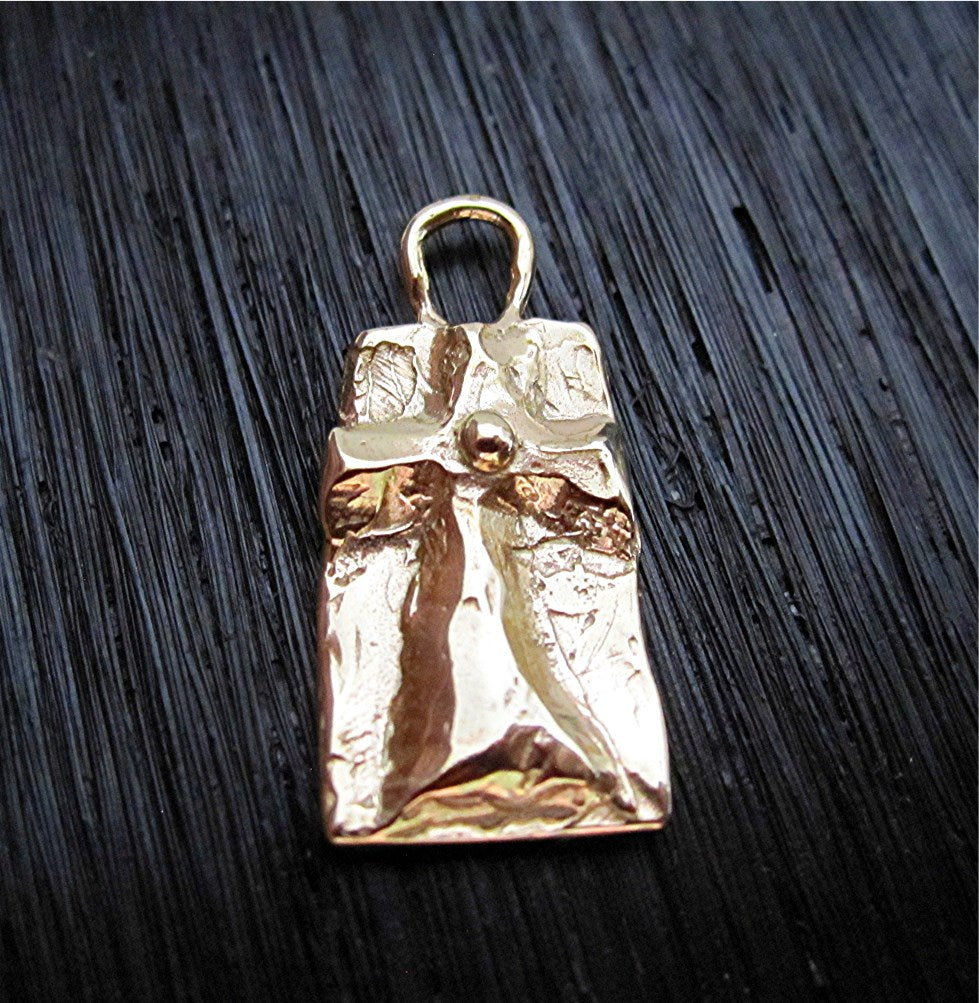 Rustic Artisan "Have Faith" Cross Charm and Pendant in Gold Bronze (one) (X)
