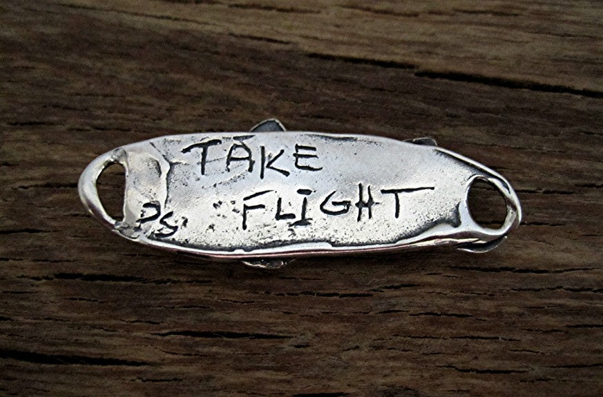 Artisan Flower and Butterfly Bracelet Connector and Link in Sterling Silver (X)