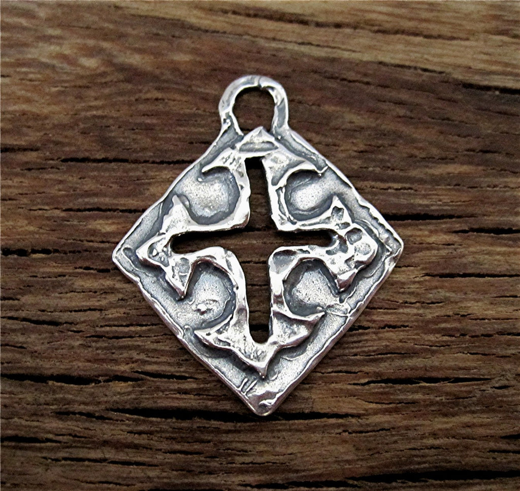 Santa Fe Style Artisan Cross Charm and Pendant in Sterling Silver (one)