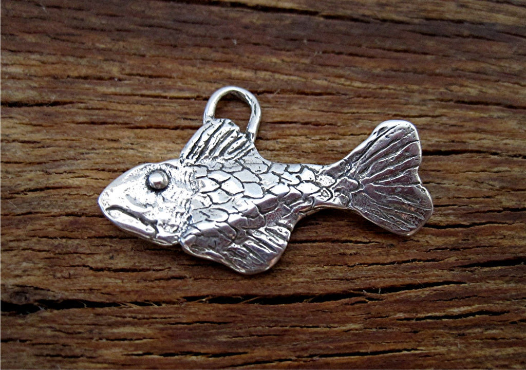 Sterling Silver Artisan Fish Charm and Pendant