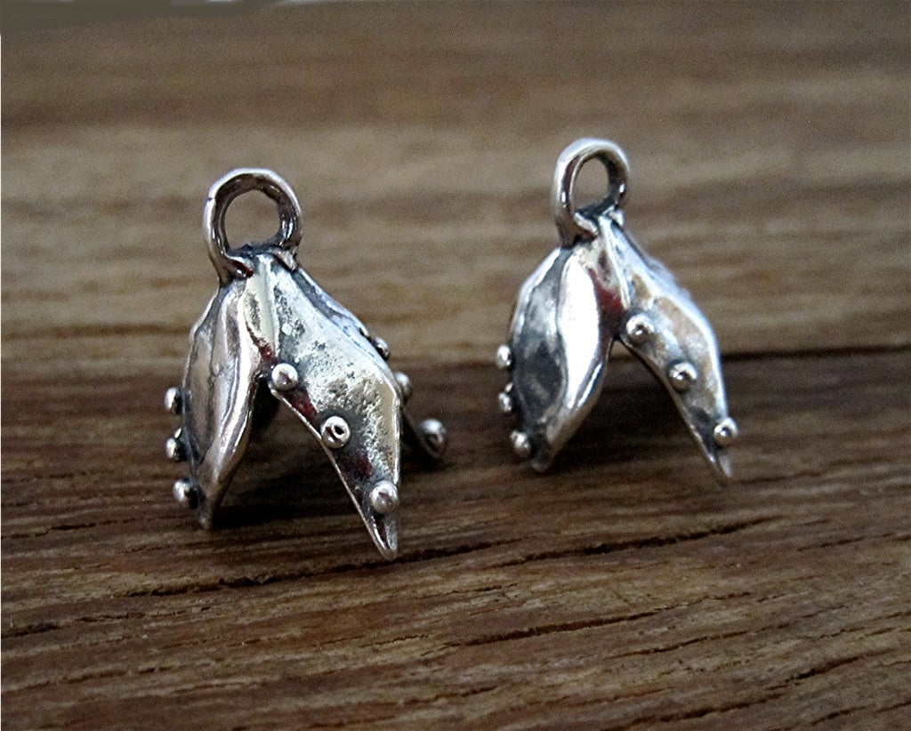 Sterling Silver Artisan Dotted Bead Cap Ending