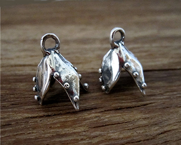 Sterling Silver Artisan Dotted Bead Cap Ending