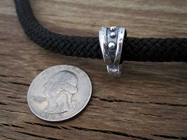 Large Dotted Sterling Silver Pendant Bail (one) (X)