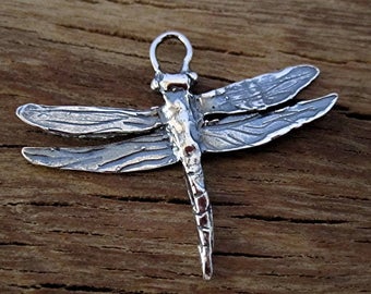 Artisan Sterling Silver Dragonfly Earring Charm and Pendant (one)