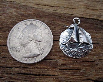 Artisan Crafted Sailboat Charm and Pendant in Sterling Silver