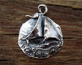 Artisan Crafted Sailboat Charm and Pendant in Sterling Silver