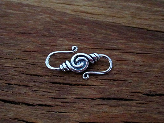 Artisan Spiral S Hook Clasp in Sterling Silver (one clasp)