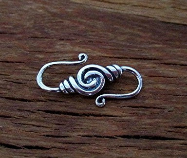 Artisan Spiral S Hook Clasp in Sterling Silver (one clasp)(N)