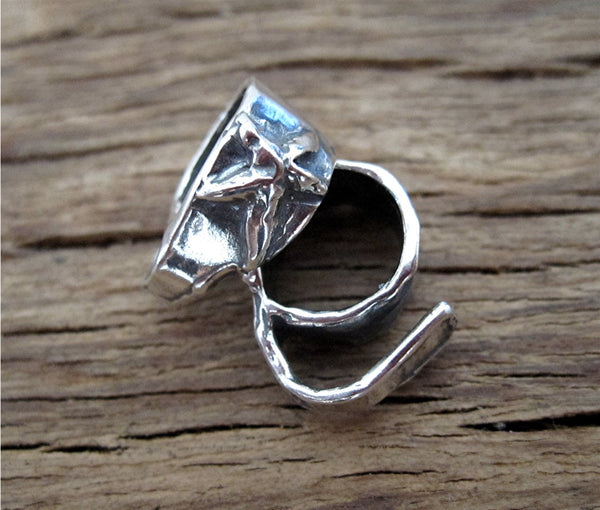 Sterling Silver Artisan Star and Starfish Jewelry Bail (one) (A)