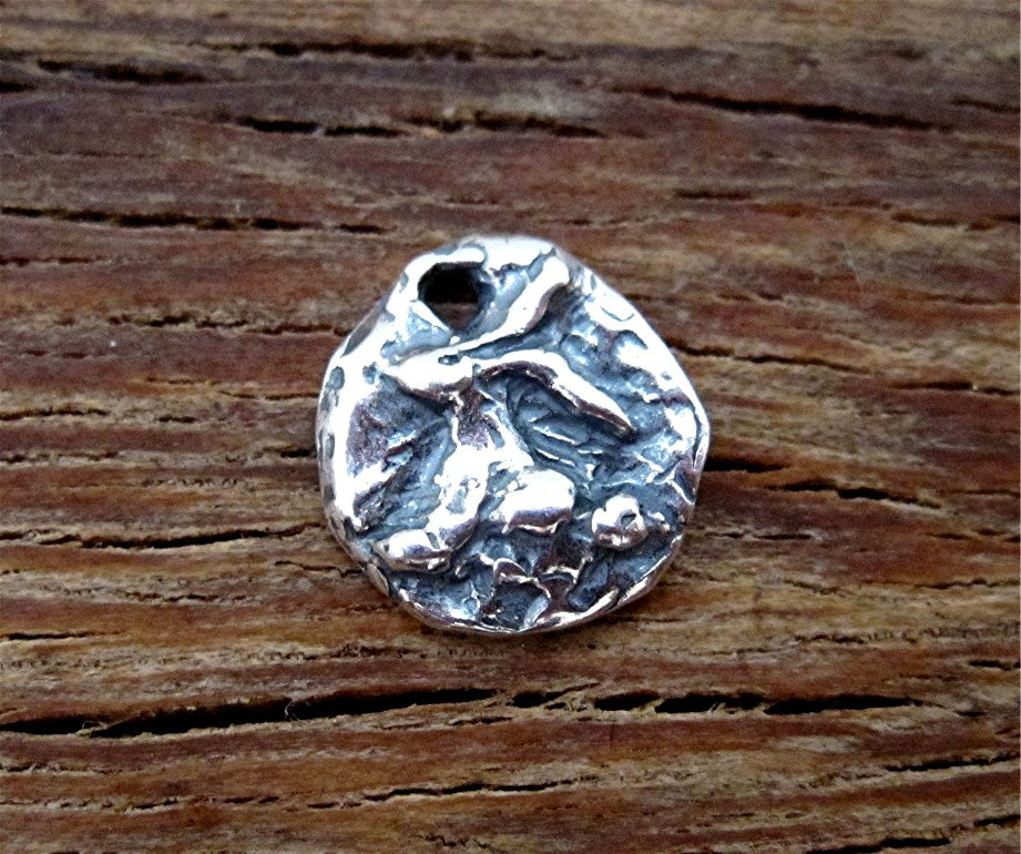 Small Sterling Silver Artisan Bunny Rabbit Charm and Earring Charm (one)