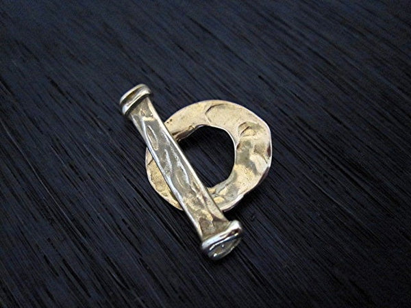 Rustic Artisan Gold Bronze Toggle Clasp (one set) (X)