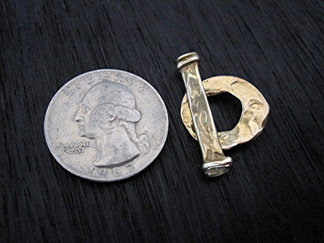 Rustic Artisan Gold Bronze Toggle Clasp (one set) (X)