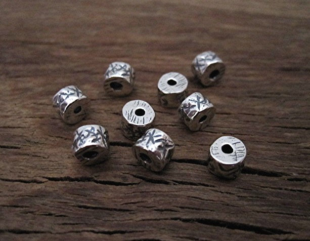 Textured Artisan 4mm Spacer Bead in Sterling Silver (one bead)