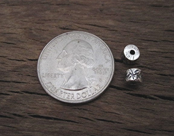 Textured Artisan 4mm Spacer Bead in Sterling Silver (one bead)