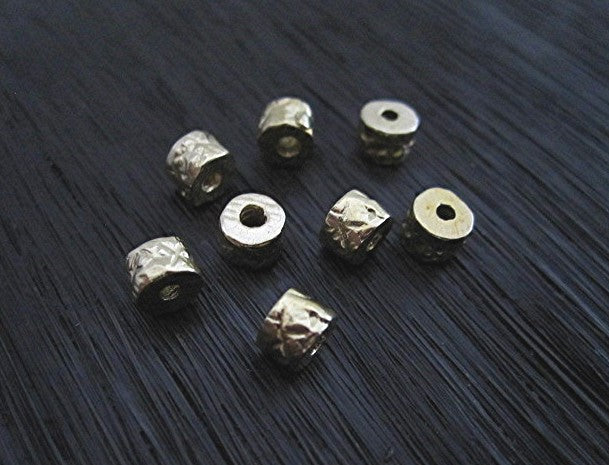 Textured Small Artisan 4mm Spacer Bead in Gold Bronze (one bead)