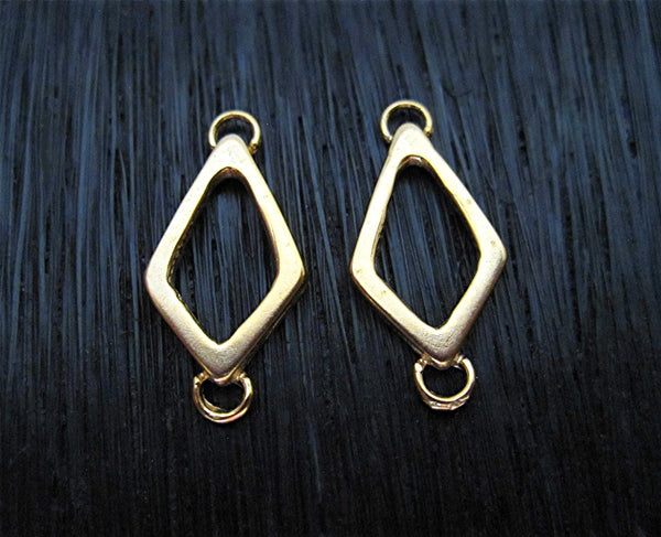 Gold Bronze Artisan Earring Dangles and Chain Links (set of two)