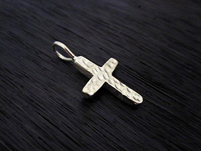 Textured Gold Bronze Cross Charm and Pendant (one) (X)
