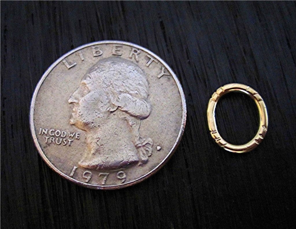 Artisan Etched Round Closed Jump Rings and Links in Gold Bronze (set of 2) (X)