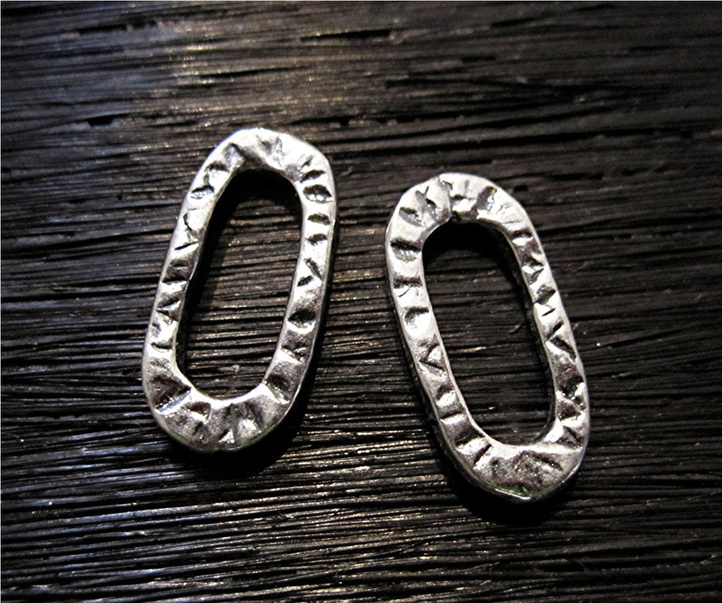 Sterling Silver Oval Textured Jewelry Link