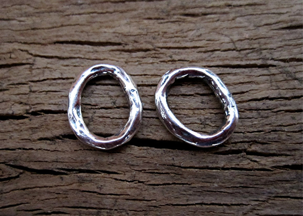 Handmade Jewelry Link and Connector in sterling silver (two links)