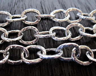 Textured Artisan Rustic Open Jump Rings in Sterling Silver (set of 6)