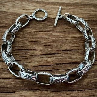 Sterling Silver Artisan Chain Link Bracelet