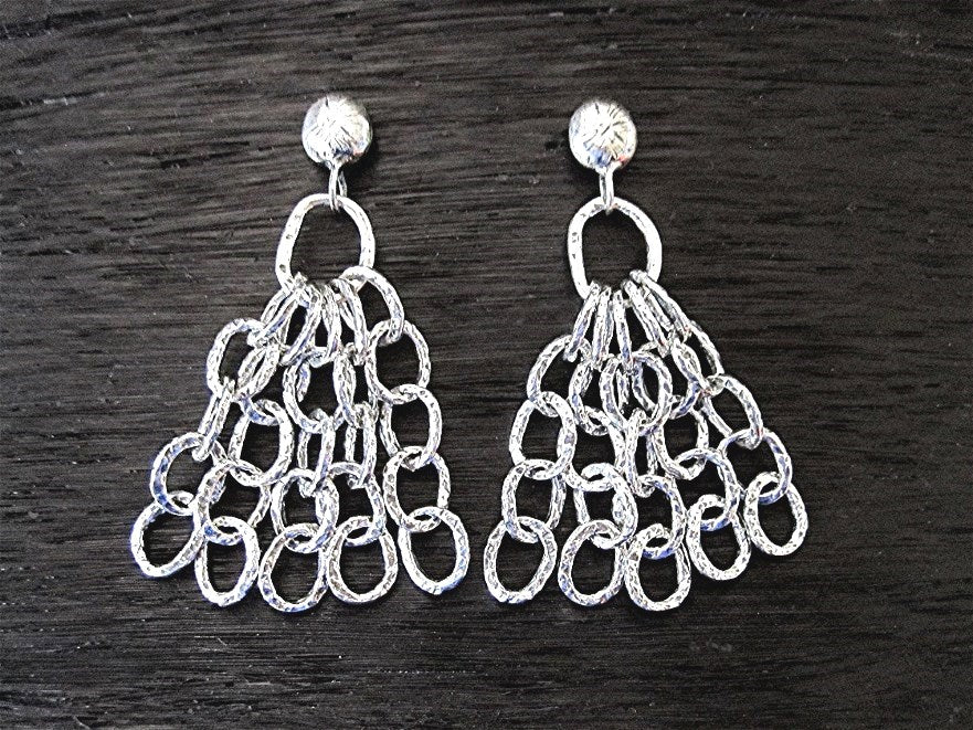 Sterling Silver Handmade Artisan Earring Post with Hook (one pair) (N)