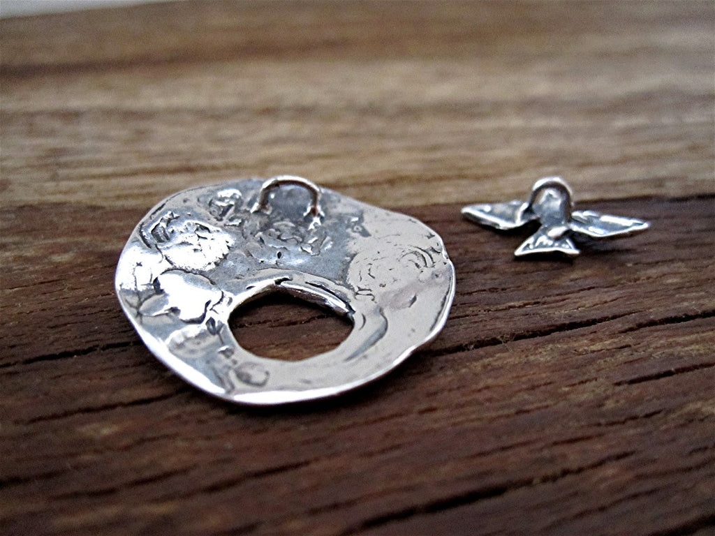 Sterling Silver Artisan Handcrafted Hummingbird Toggle Clasp (one)