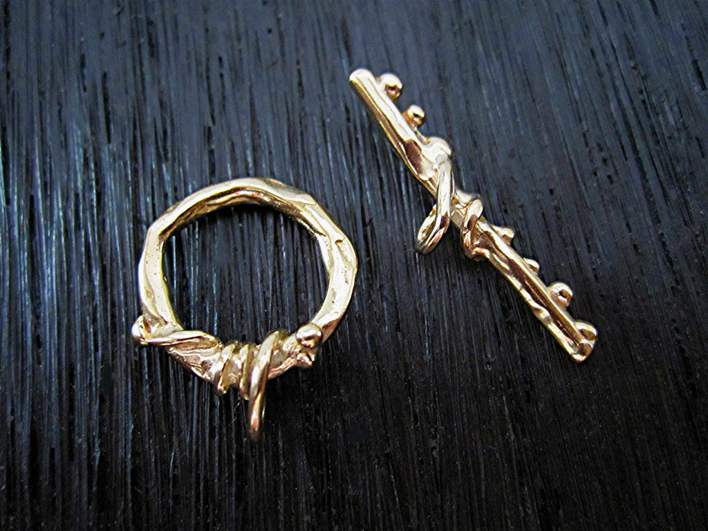 Artisan Gold Bronze Dotted Wrapped Toggle Clasp (one set)