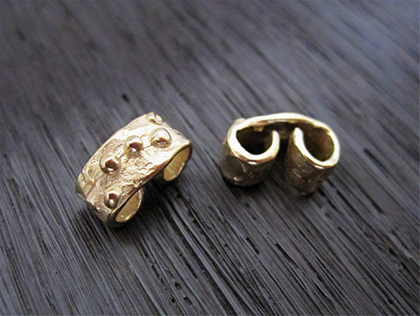 Gold Bronze Textured Square Artisan Spacer Beads (one pair) – VDI Jewelry  Findings
