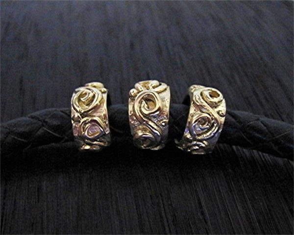 Artisan Gold Bronze Spiral Bead and Slider (one)