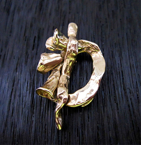 Artisan Gold Bronze Artisan Lily Flower Toggle Clasp (one)