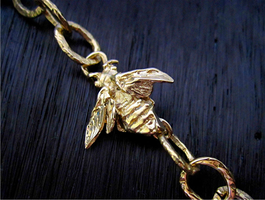 Gold Bronze Artisan Bee Jewelry Link