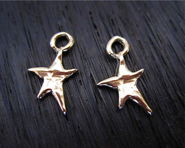 Tiny, Gold Bronze, Artisan Star Charms