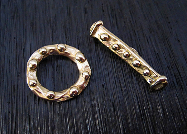 VDI Jewelry Findings Gold Bronze Dotted Toggle Clasp