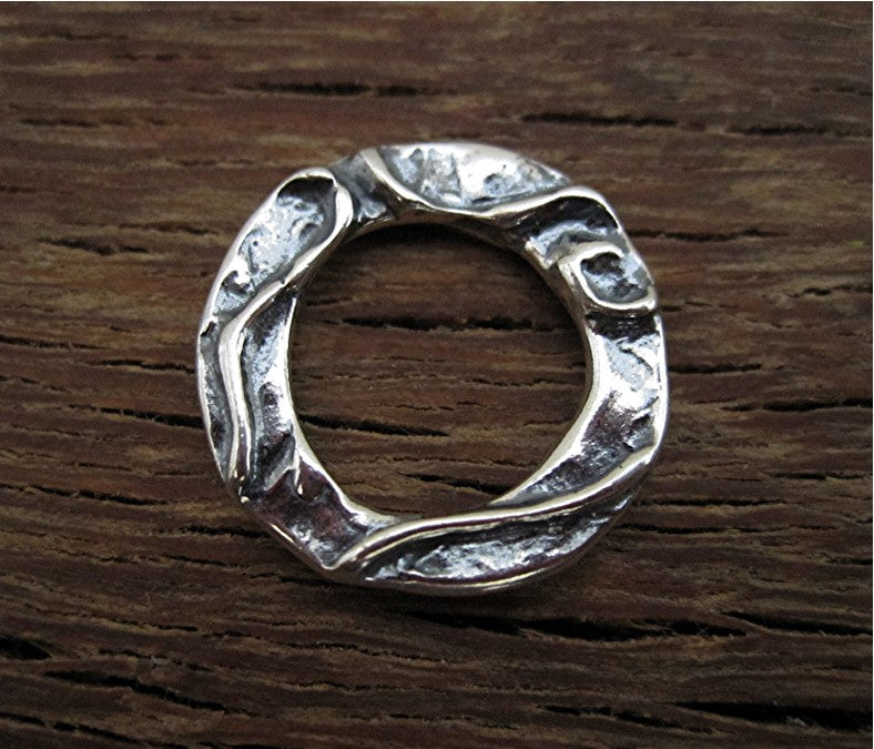 Small Textured Sterling Silver Open Jump Rings (set of eight