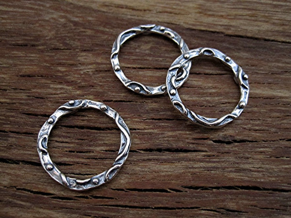 Sterling Silver Artisan Designer Jewelry Link and Connector (one link)