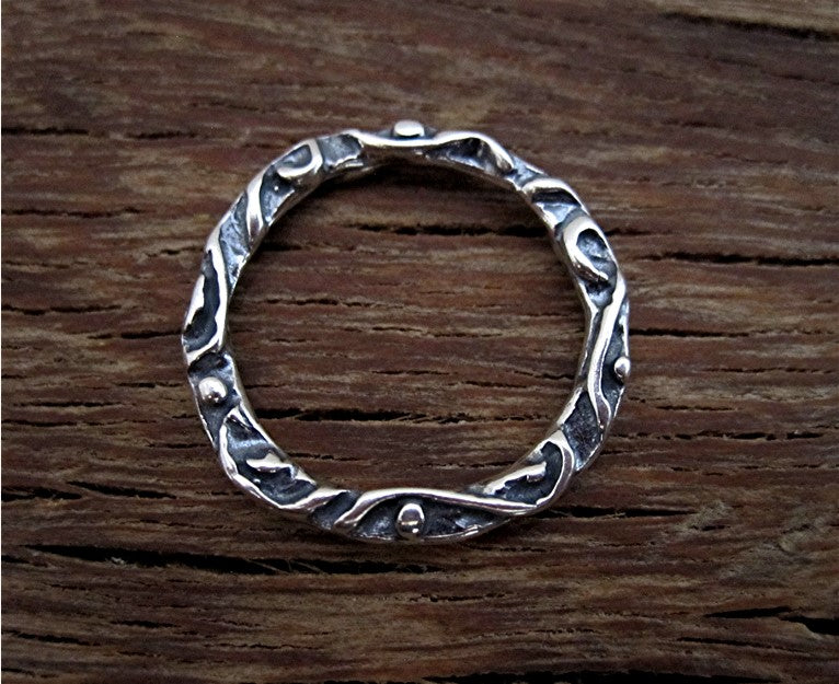 Sterling Silver Artisan Designer Jewelry Link and Connector (one link)