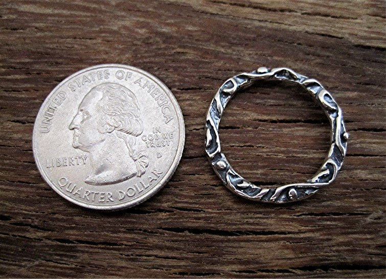 Sterling Silver Artisan Designer Jewelry Link and Connector (one link)