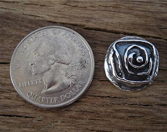 Artisan Maze and Spiral Design Sterling Silver Button and Clasp (ONE button)