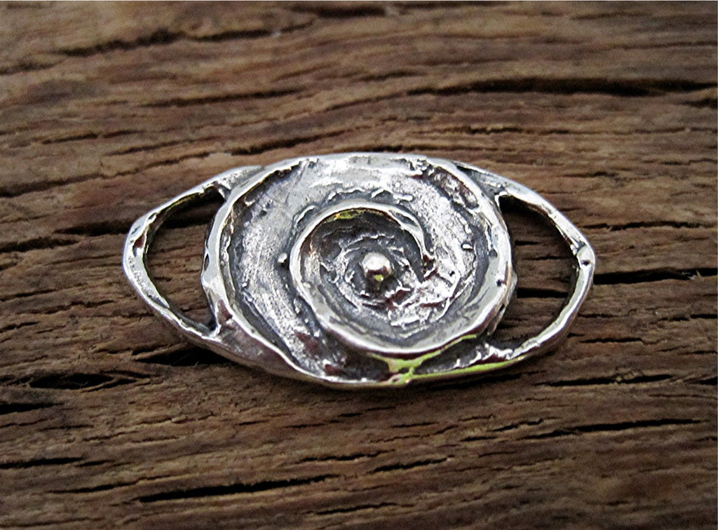 Rustic Artisan Spiral Bracelet and Earring Link in Sterling Silver (one)